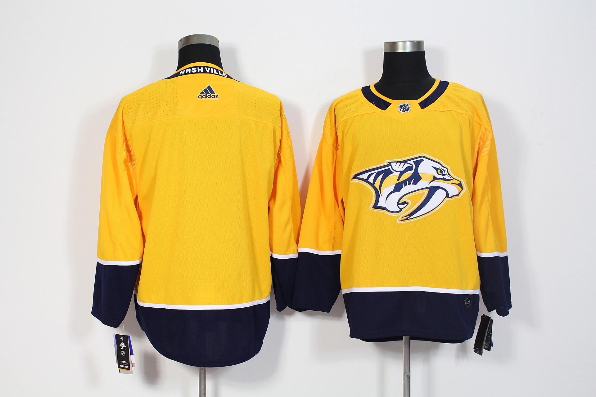 Men's Adidas Nashiville Predators Yellow Stitched NHL Jersey