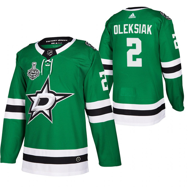 Men's Dallas Stars 2020 Stanley Cup #2 Jamie Oleksiak Final Bound Green NHL Stitched Jersey