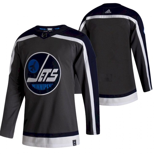 Men's Winnipeg Jets Blank 2021 Grey Reverse Retro Stitched NHL Jersey