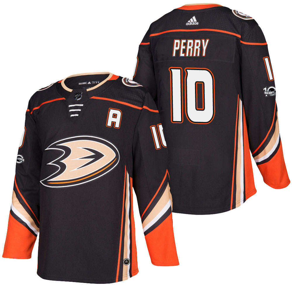Men's Adidas Anaheim Ducks #10 Corey Perry Black Stitched NHL Jersey