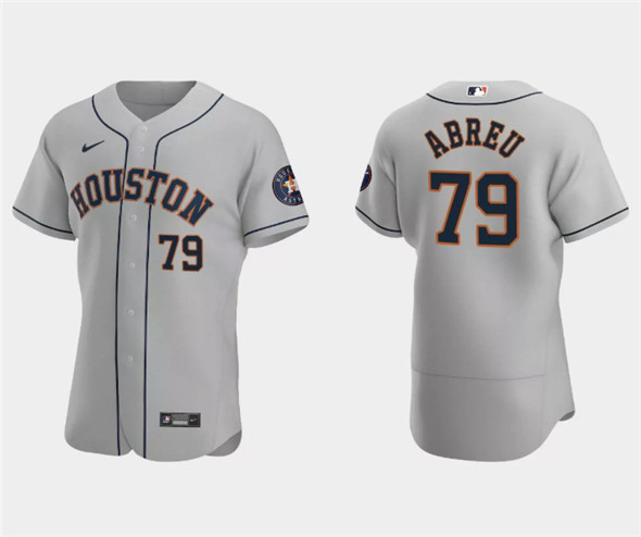Men's Houston Astros #79 José Abreu Gray Flex Base Stitched Jersey