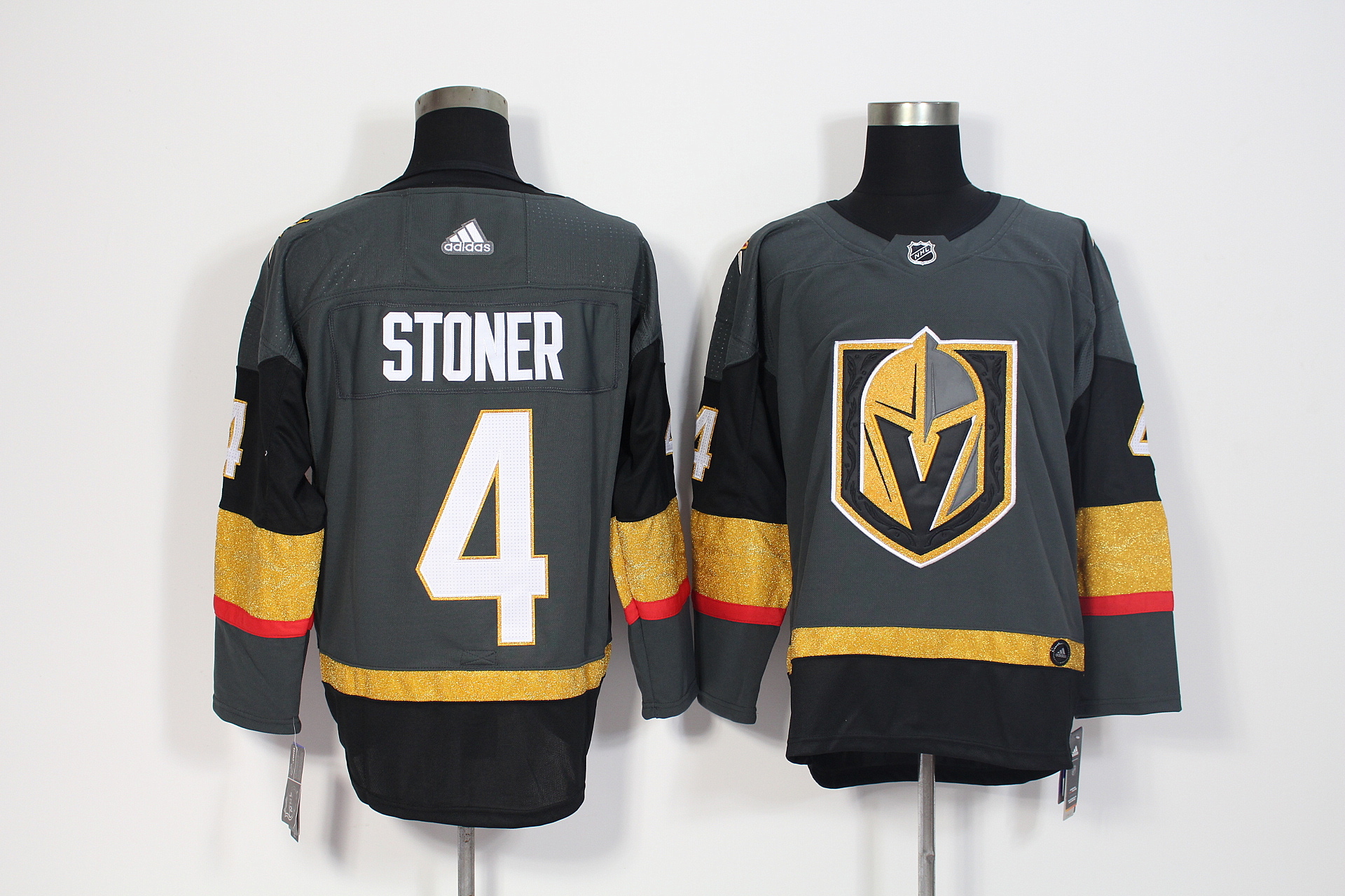 Men's Adidas Vegas Golden Knights #4 Clayton Stoner Grey Stitched NHL Jersey