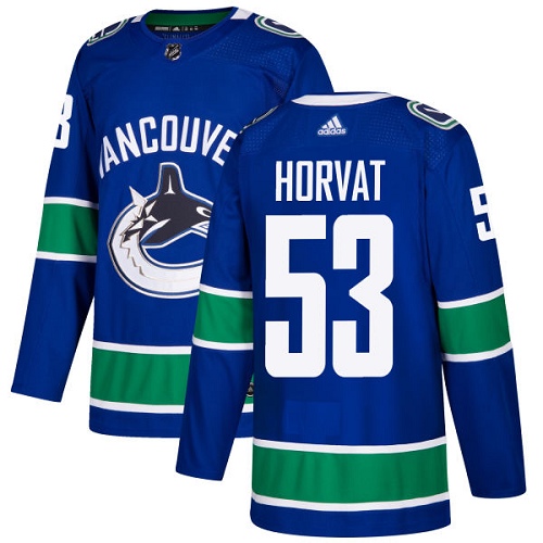 Men's Adidas Vancouver Canucks #53 Bo Horvat Blue Stitched NHL Jersey