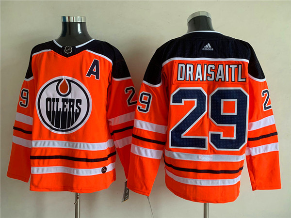 Men's Edmonton Oilers #29 Leon Draisaitl Orange Stitched Jersey