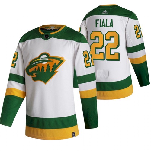 Men's Minnesota Wild #22 Kevin Fiala 2021 White Reverse Retro Stitched NHL Jersey