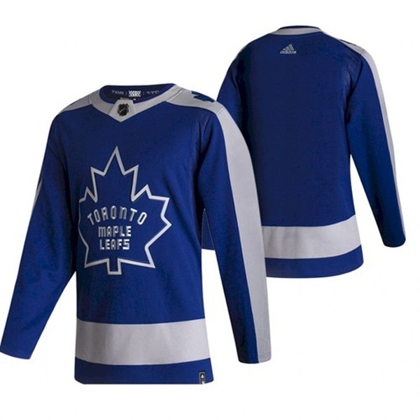 Men's Toronto Maple Leafs 2021 Blue Reverse Retro Stitched NHL Jersey