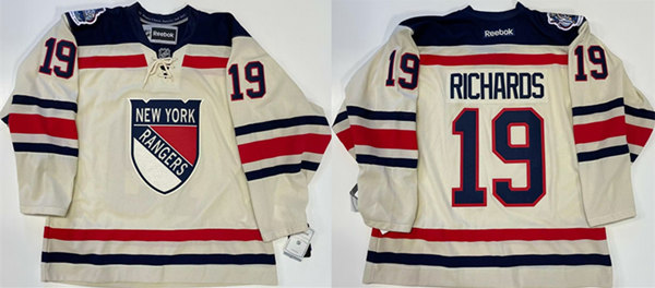 Men's New York Rangers #19 Brad Richards White 2012 Stitched Jersey