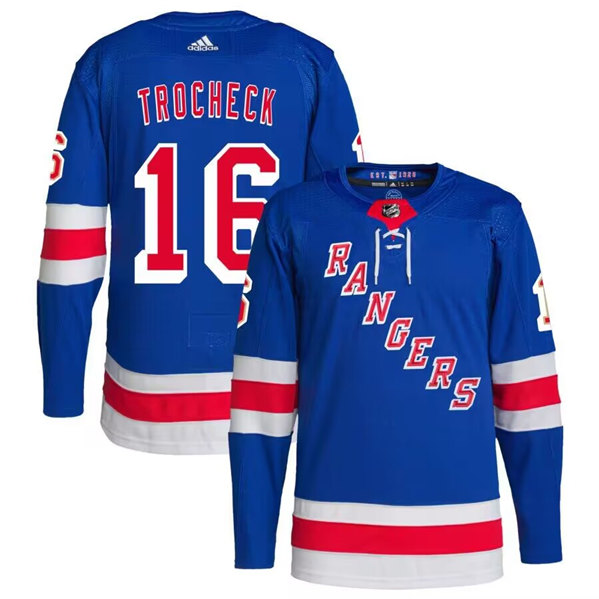 Men's New York Rangers #16 Vincent Trocheck Royal Stitched Jersey