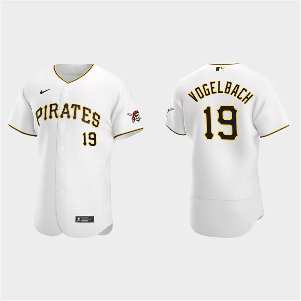 Men's Pittsburgh Pirates #19 Daniel Vogelbach White Flex Base Stitched Jersey