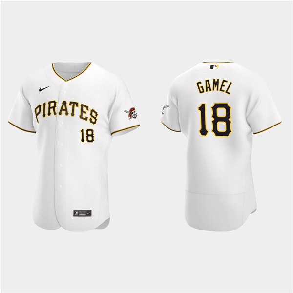 Men's Pittsburgh Pirates #18 Ben Gamel White Flex Base Stitched Jersey