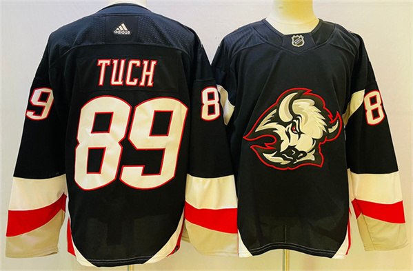 Men's Buffalo Sabres #89 Alex Tuch Black 2022/23 Stitched Jersey