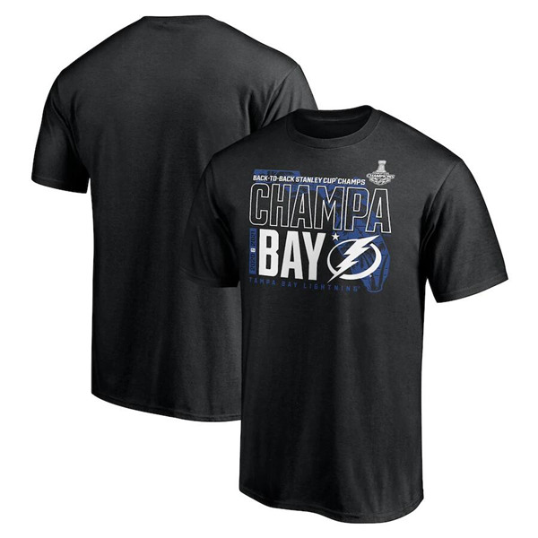 Men's Tampa Bay Lightning 2021 Black Stanley Cup Champions T-Shirt