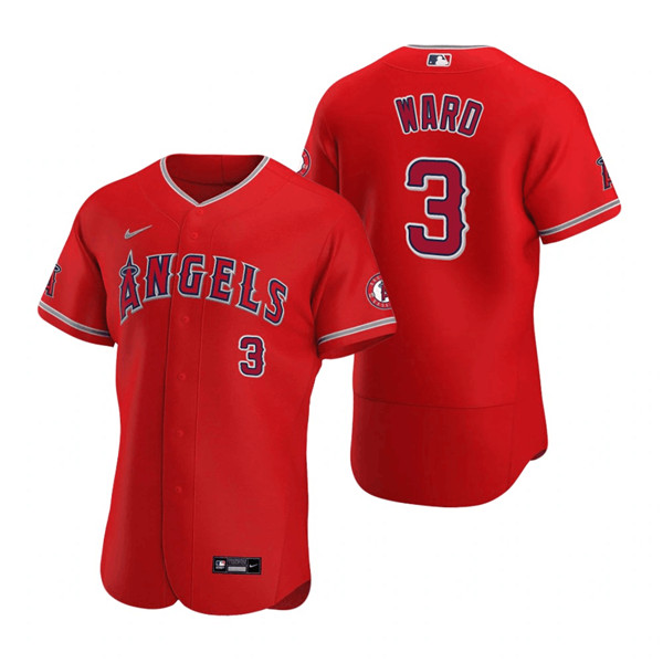 Men's Los Angeles Angels #3 Waylor Ward Red Flex Base Stitched Jersey