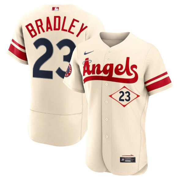 Men's Los Angeles Angels #23 Archie Bradley 2022 Cream City Connect Flex Base Stitched Jersey