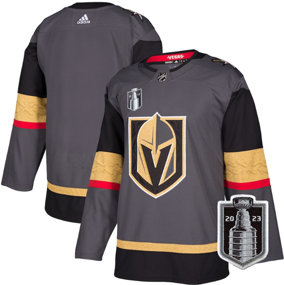 Men's Vegas Golden Knights Blank Gray 2023 Stanley Cup Final Stitched Jersey