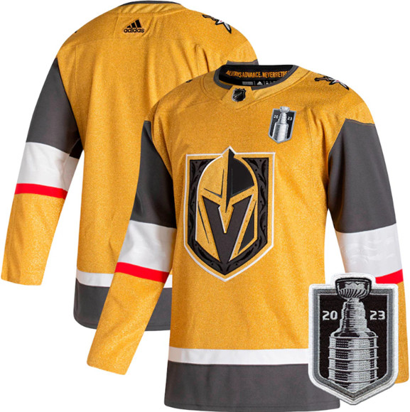 Men's Vegas Golden Knights Blank Gold 2023 Stanley Cup Final Stitched Jersey