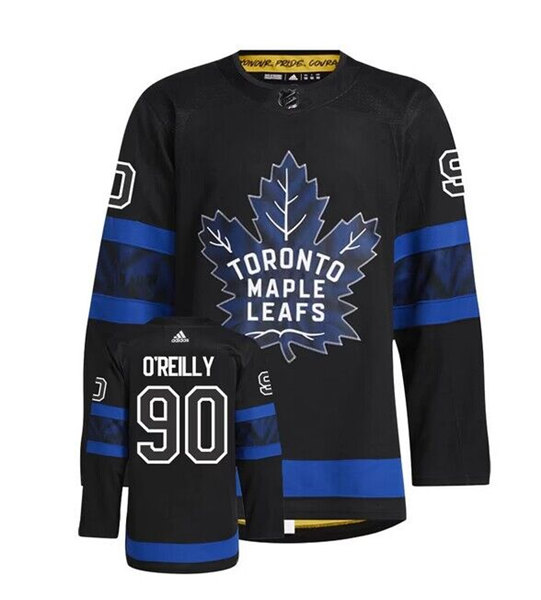 Men's Toronto Maple Leafs #90 Ryan O'Reilly Black Premier Breakaway Reversible Stitched Jersey