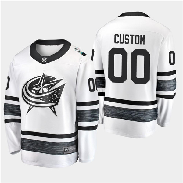 Men's Columbus Blue Jackets Custom 2019 NHL All Star White Stitched Jersey