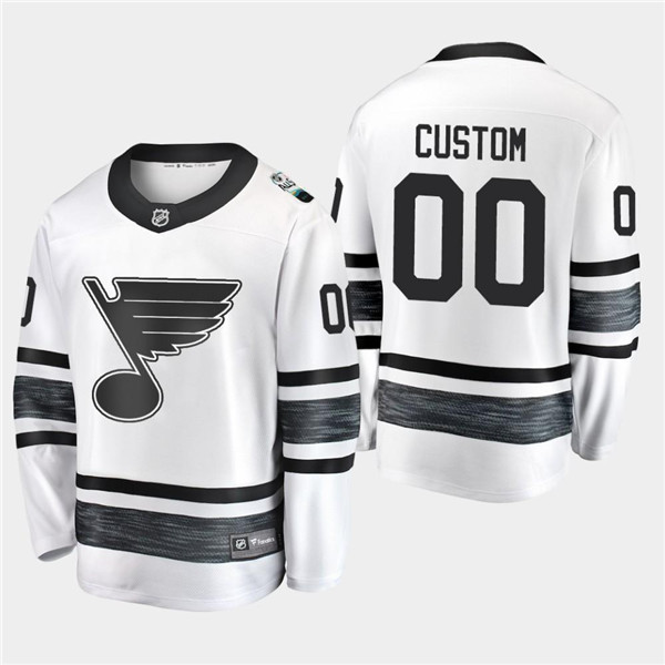 Men's St. Louis Blues Custom 2019 NHL All-Star White Stitched Jersey
