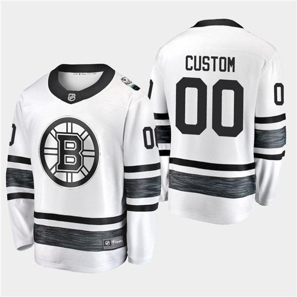 Men's Boston Bruins Custom 2019 NHL All-Star White Stitched Jersey