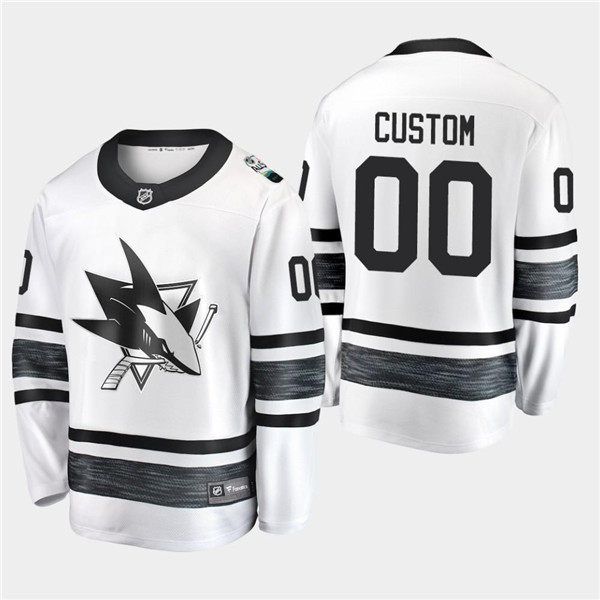 Men's Adidas San Jos sharks Custom 2019 NHL All Star White Stitched Jersey