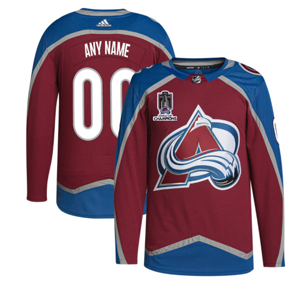 Men's Colorado Avalanche Avtive Player Custom 2022 Burgundy Stanley Cup Champions Patch Stitched Jersey