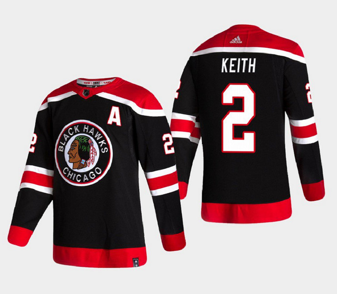 Men's Chicago Blackhawks #2 Duncan Keith Black Stitched NHL Jersey