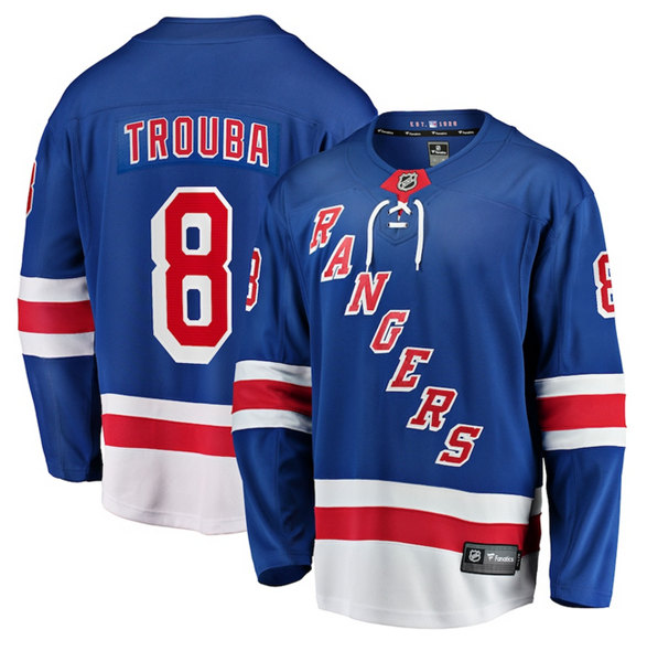 Men's New York Rangers #8 Jacob Trouba Blue Home Stitched Jersey