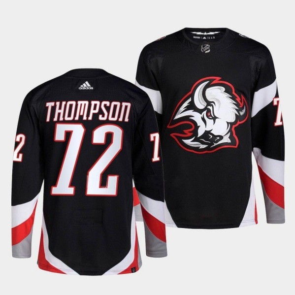 Men's Buffalo Sabres #72 Tage Thompson Black 2022/23 Stitched Jersey