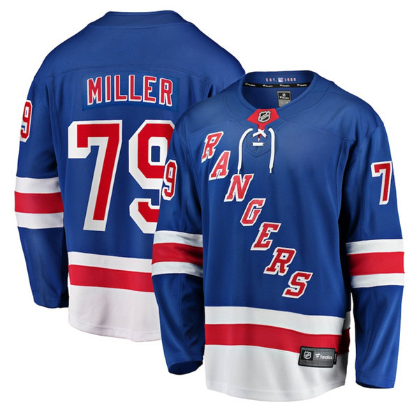 Men's New York Rangers #79 K'Andre Miller Blue Home Stitched Jersey