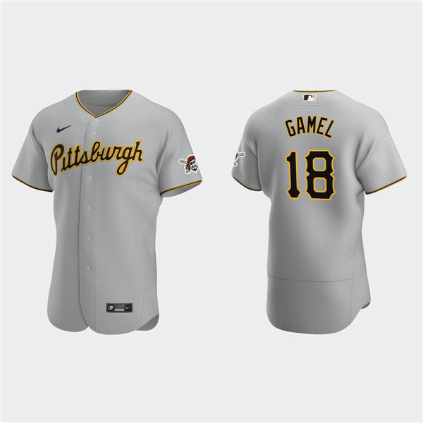 Men's Pittsburgh Pirates #18 Ben Gamel Gray Flex Base Stitched Jersey