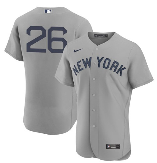 Men's New York Yankees #26 DJ LeMahieu 2021 Gray Field of Dreams Flex Base Stitched Baseball Jersey