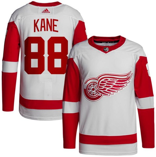 Men's Detroit Red Wings #88 Patrick Kane White Stitched Jersey