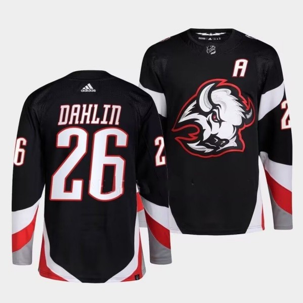 Men's Buffalo Sabres #26 Rasmus Dahlin Black 2022/23 Stitched Jersey