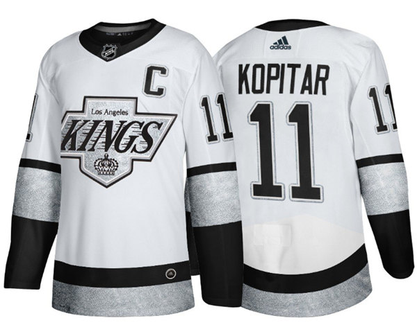 Men's Los Angeles Kings #11 Anze Kopitar White Throwback Stitched Jersey