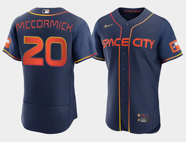 Men's Houston Astros #20 Chas McCormick 2022 Navy City Connect Flex Base Stitched Baseball Jersey