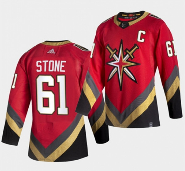 Men's Vegas Golden Knights #61 Mark Stone 2021 Red Reverse Retro Stitched NHL Jersey