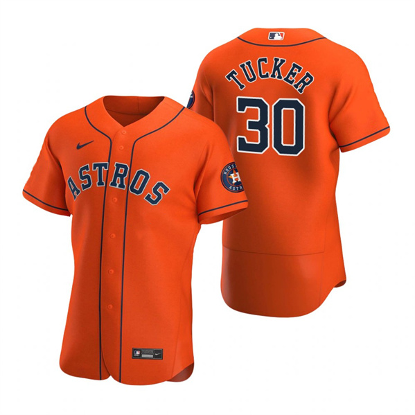 Men's Houston Astros #30 Kyle Tucker Orange Flex Base Stitched Jersey