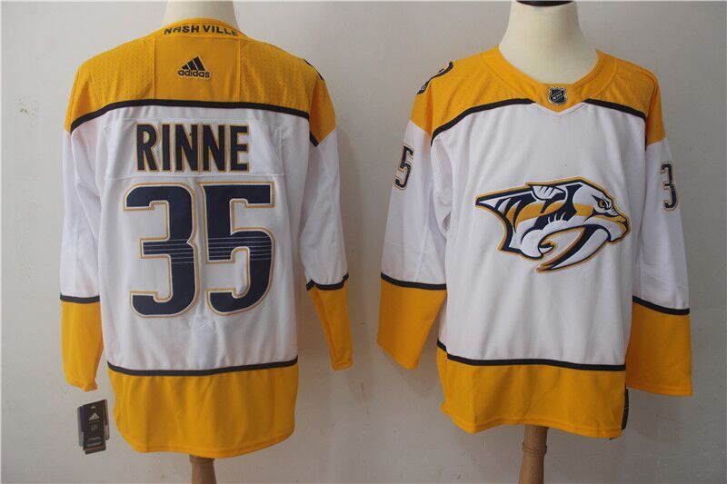 Men's Adidas Nashville Predators #35 Pekka Rinne White Stitched NHL Jersey
