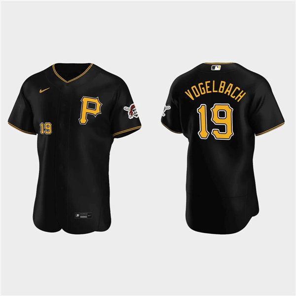 Men's Pittsburgh Pirates #19 Daniel Vogelbach Black Flex Base Stitched Jersey