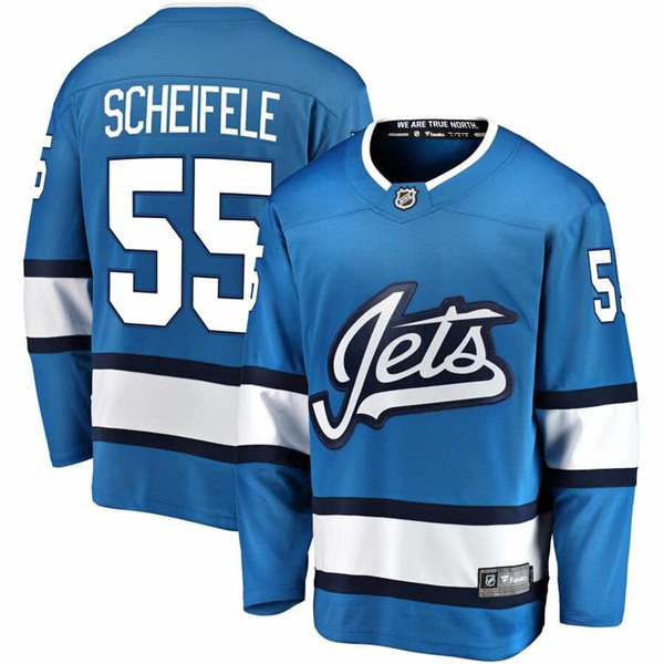 Men's Winnipeg Jets #55 Mark Scheifele Blue Stitched NHL Jersey