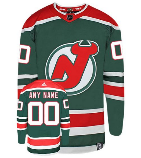 Men's New Jersey Devils Green Personalized Reverse Retro Authentic Stitched NHL Jersey