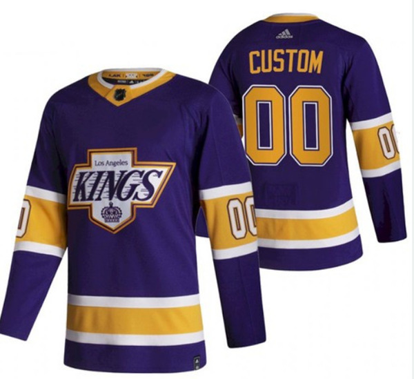 Men's Los Angeles Kings Adidas Purple Hockey Custom NHL Stitched Jersey