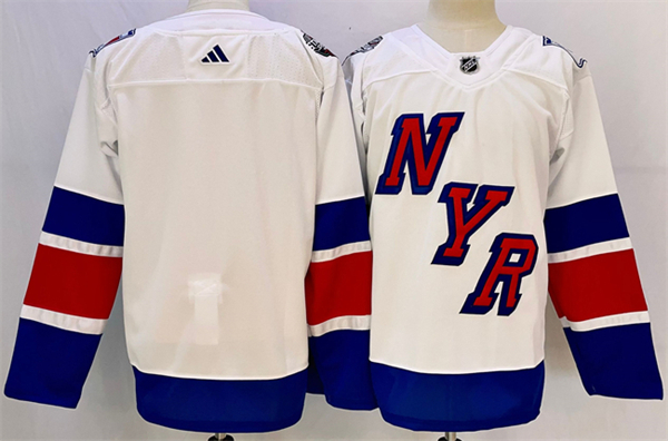 Men's New York Rangers Blank White 2023-2024 Stadium Series Stitched Jersey