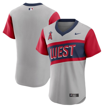 Men's Los Angeles Angels Blank 2021 Grey Little League Classic Road Flex Base Stitched Baseball Jersey