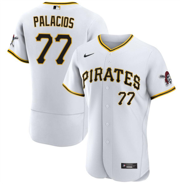 Men's Pittsburgh Pirates #77 Joshua Palacios White Flex Base Stitched Baseball Jersey