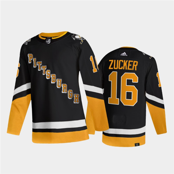 Men's Pittsburgh Penguins #16 Jason Zucker 2021/2022 Black Stitched Jersey