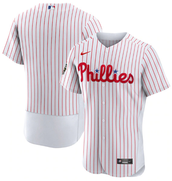 Men's Philadelphia Phillies Blank White 2022 World Series Flex Base Stitched Baseball Jersey
