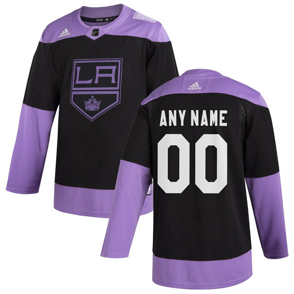 Men's Los Angeles Kings Adidas Black Hockey Fights Cancer Custom Practice NHL Stitched Jersey