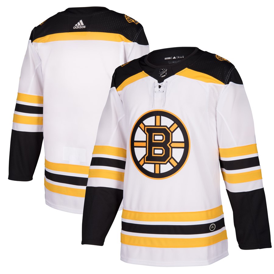 Men's Adidas Boston Bruins White Stitched NHL Jersey